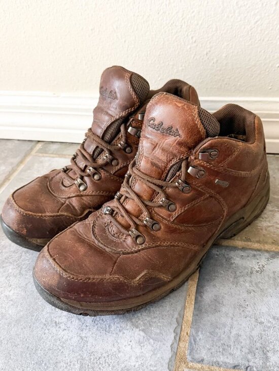 Cabela’s Leather Hiking Boots Brown Waterproof Trail Men’s 10.5 D